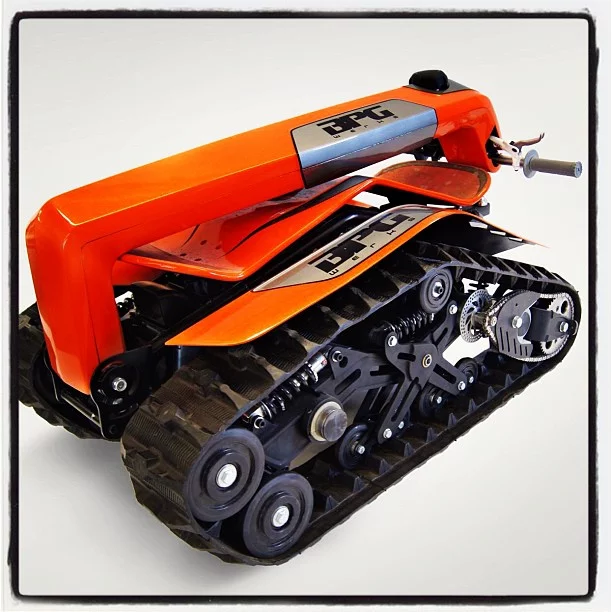 The DTV Shredder folds down for transport or storage