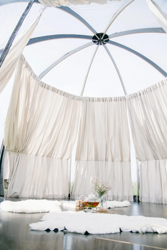 The Oasis dome allows users to enjoy glamping all year round