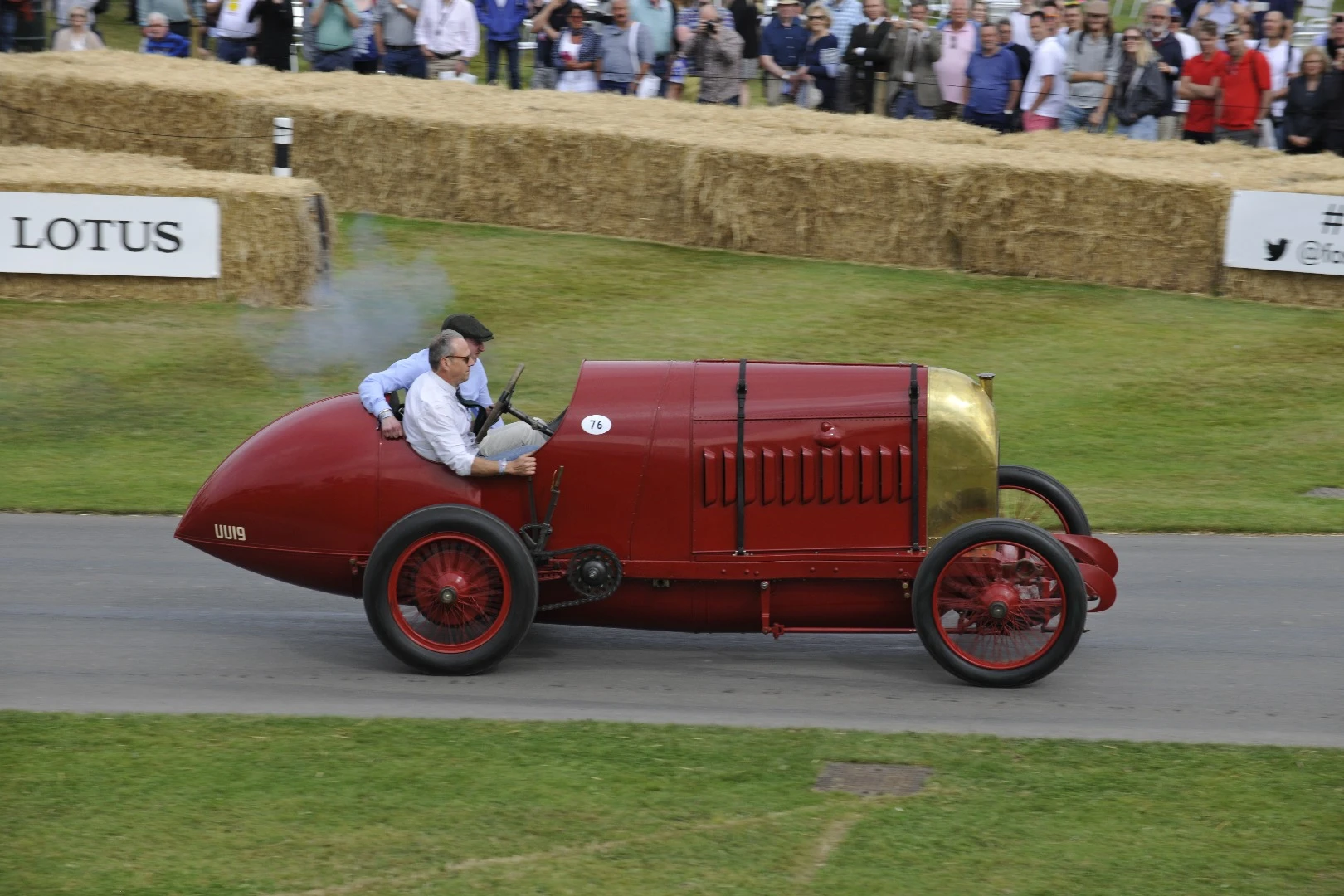 The “Beast of Turin” is an aptly-named four-cylinder 28.5 liter FIAT S76, the fastest (unofficially) car in the world in 1911 when it was recorded at 135 mph on public roads at Ostende in Belgium but was unable to complete a return run for the record. It had been anticipated as an entrant at the last Festival of Speed but just failed to complete an exhaustive ten year restoration in time. Here’s a lovely video of the first time the beast fired in over a century.