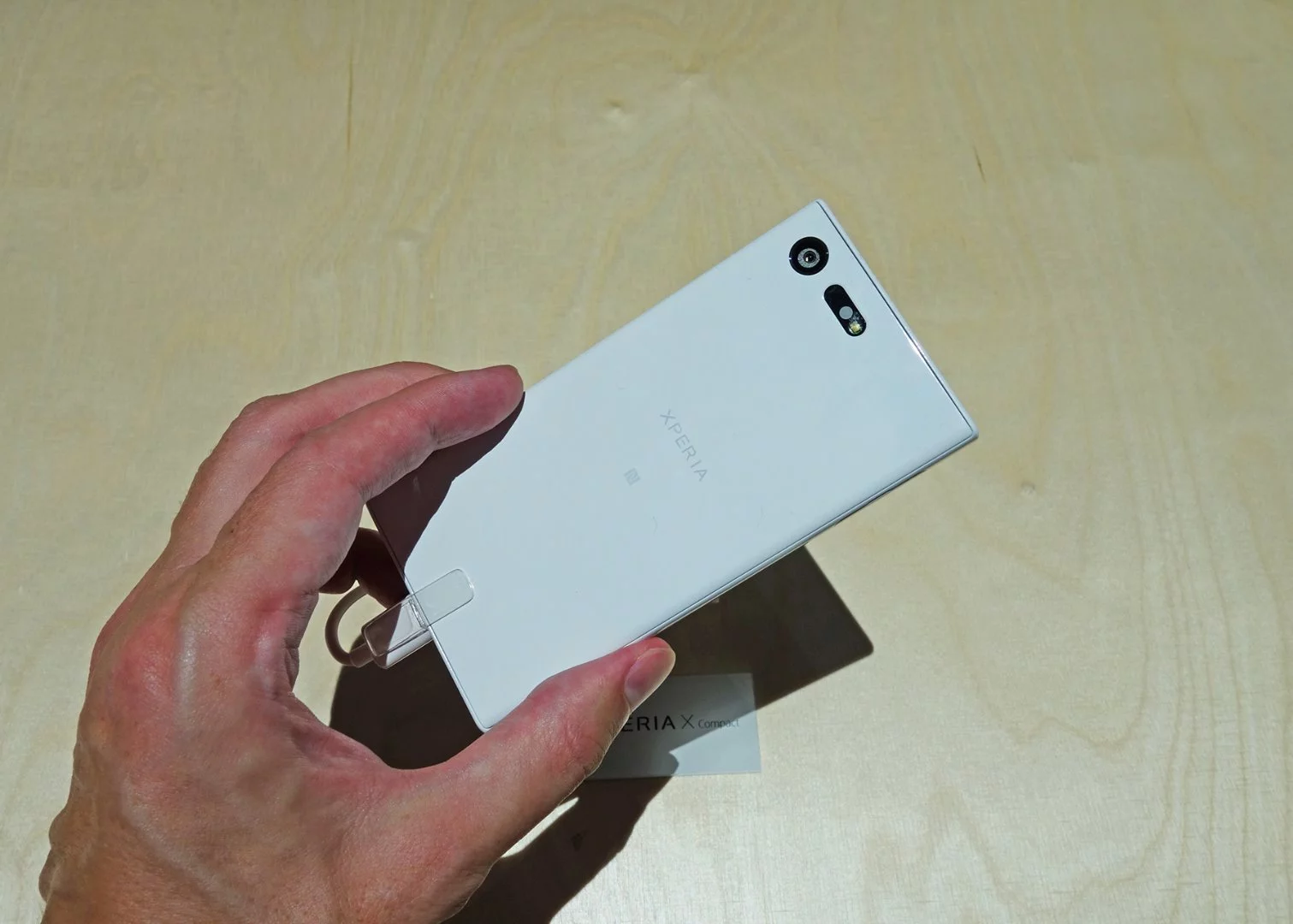 Around the back there's a ceramic rather than a metal finish, though it still feels premium and well-made (Xperia X Compact shown)