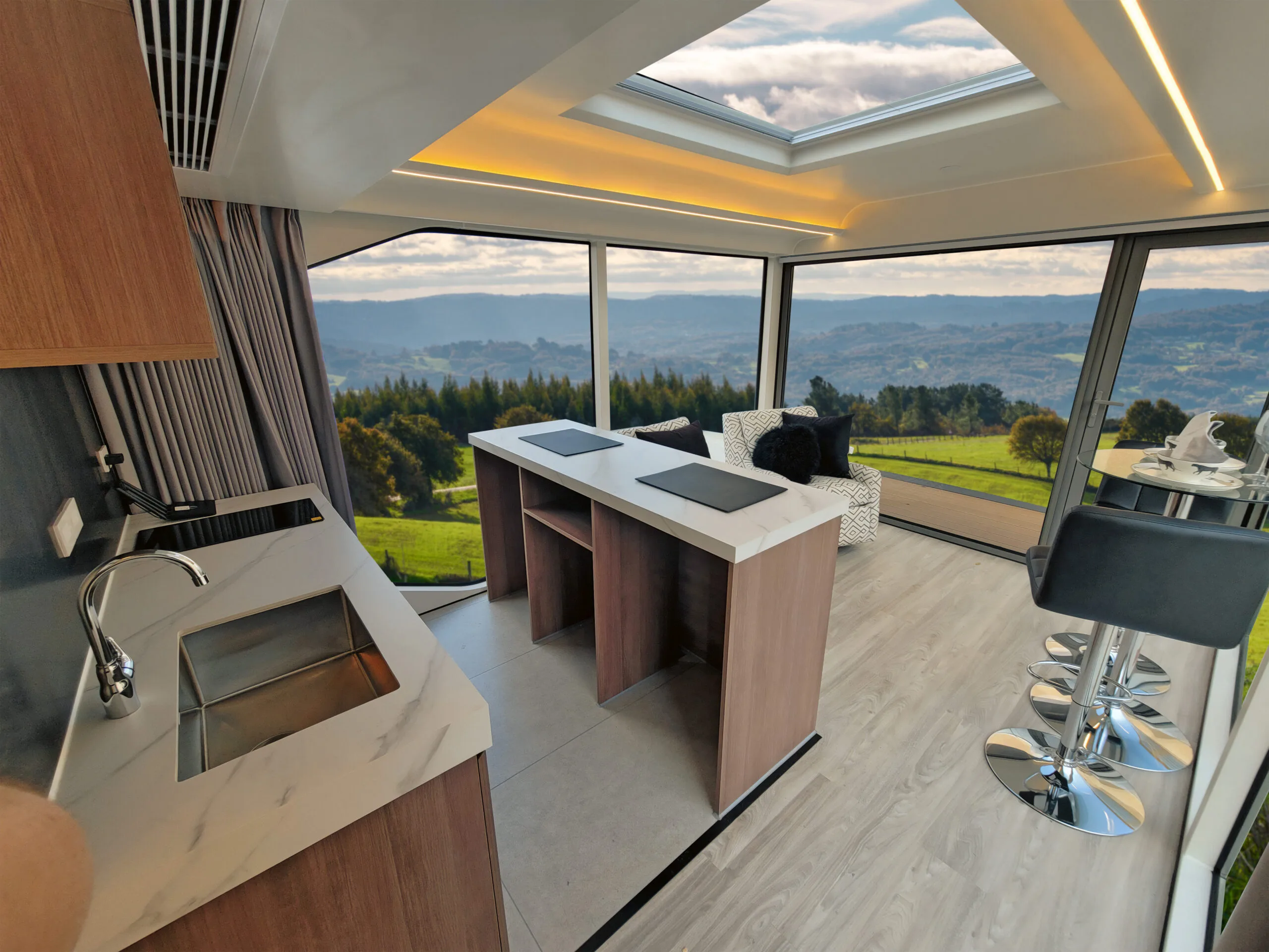 Futuristic smart tiny house enables majestic 360-degree views