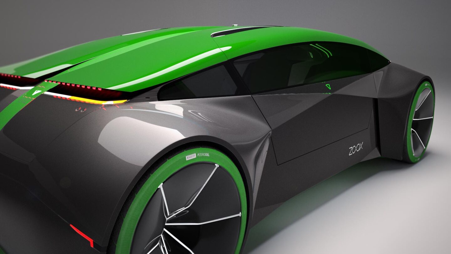 A rear spoiler with LED brake lights distinguishes rear from front