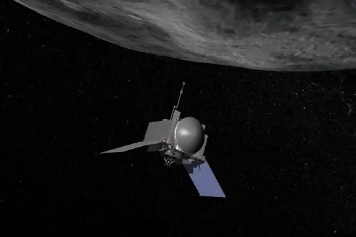 OSIRIS-REx spacecraft at asteroid Bennu (Image: NASA/GSFC/UA)