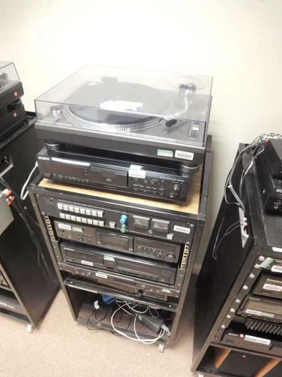 One of a number of mobile music racks from Bush House