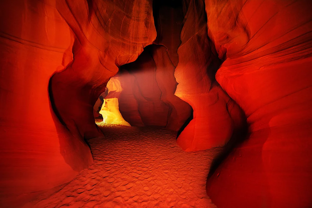 Nominee, Professional, Night Photography. Shot with red LEDS in Antelope Canyon