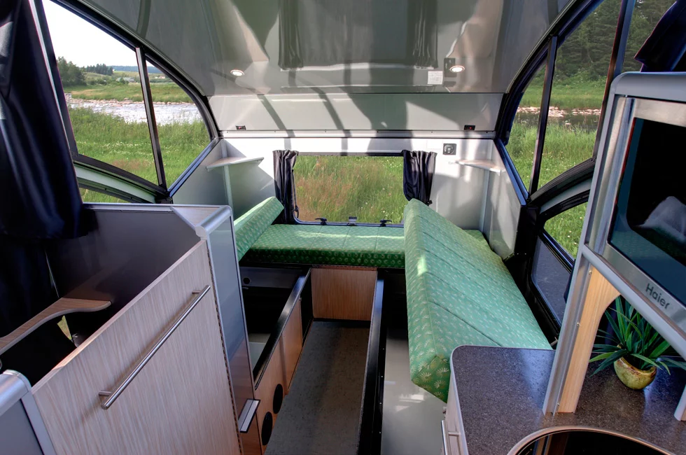 Storage space underneath the sofas