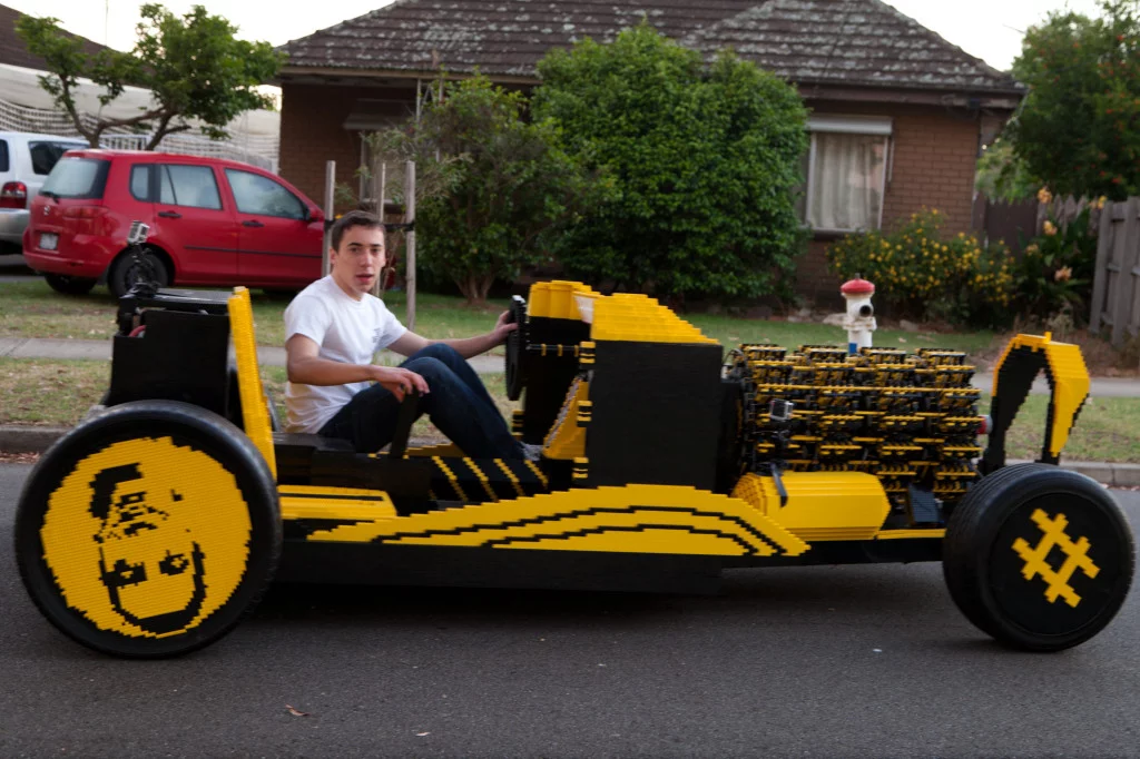 Designed by self-taught designer, 20 year-old Raul Oaida of Romania, the Lego roadster is magically powered by a secret amalgam of Lego pieces and pump parts