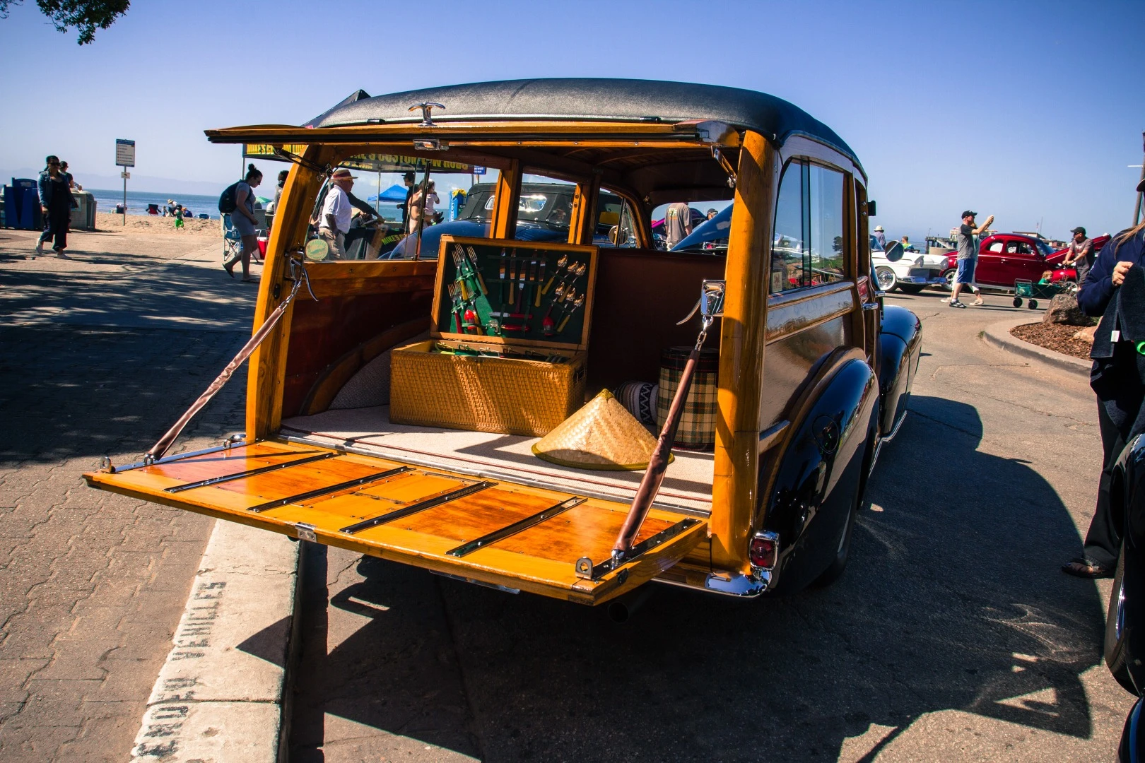 A 1948 Chevy 2100 Fleetmaster Station Wagon Woodie ready for a picnic at the drop of a hat