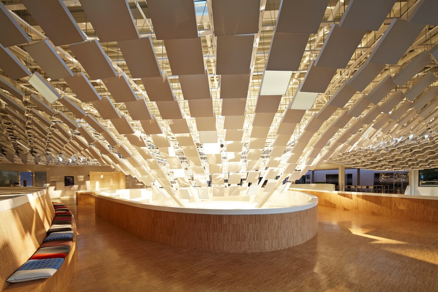 Simple artificial intelligence changes the lighting profile in response to the time of day, the season and the physical space itself, among other factors