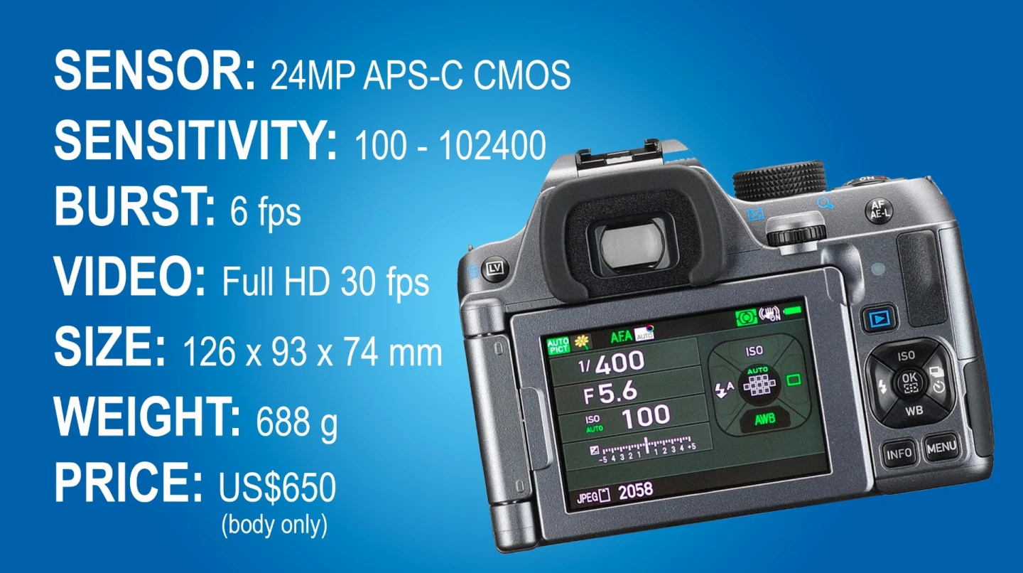 The key specifications of the Pentax K-70 DSLR
