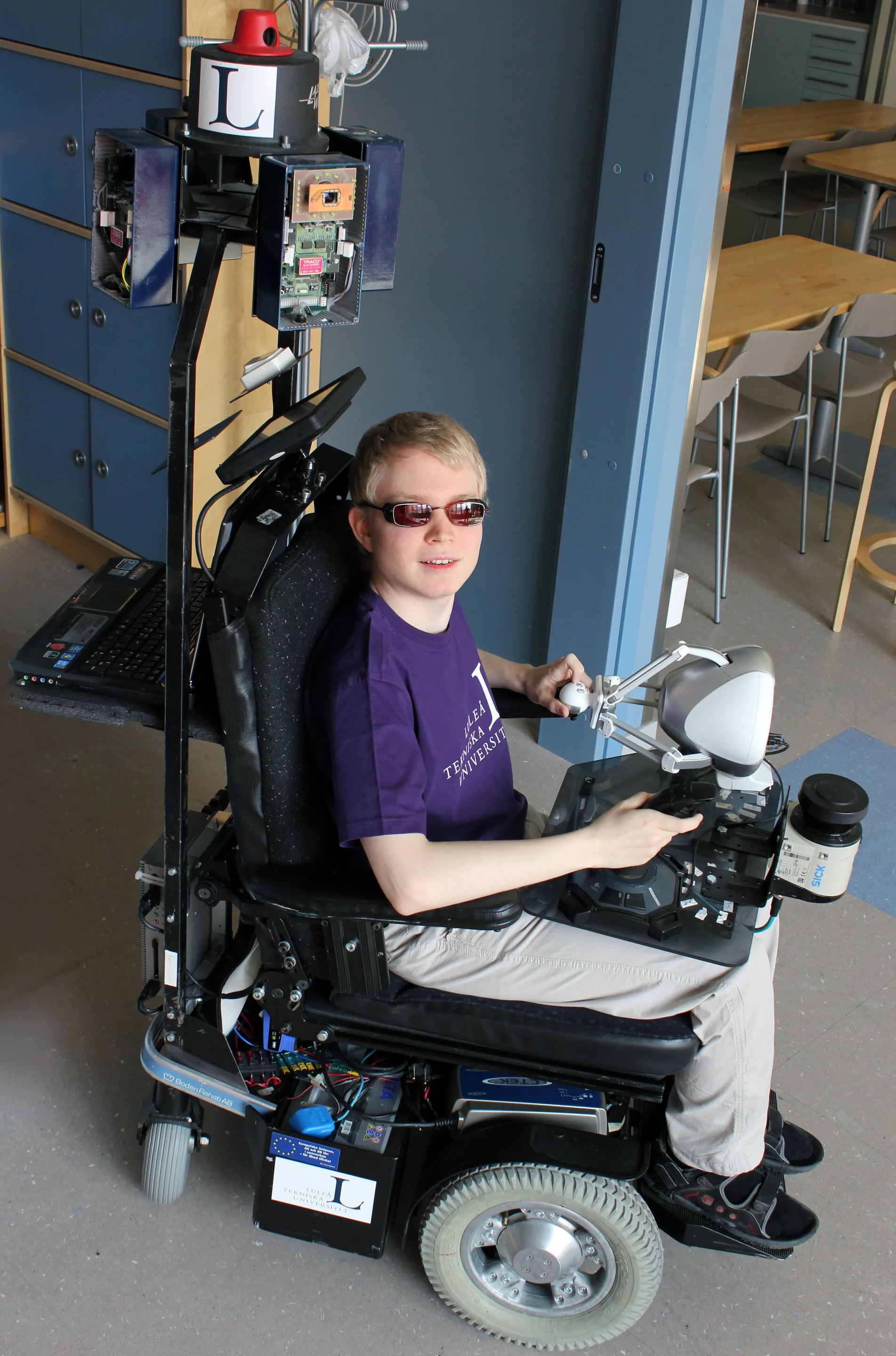 The first public test run was undertaken by student Daniel Innala Ahlmark - who is himself visually-impaired - along one of the busy corridors of the Lulea University of Technology's Computer Science, Electrical and Space Engineering Department