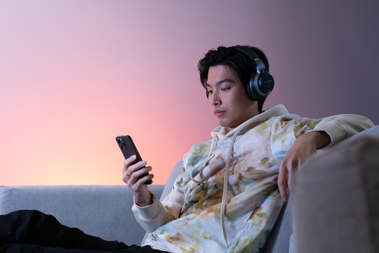 In addition to a 2.4-GHz wireless connection to a low-profile transmitter, the Stealth Pro wireless headphones also include Bluetooth 5.1 for streaming music from a phone, or taking calls during gameplay