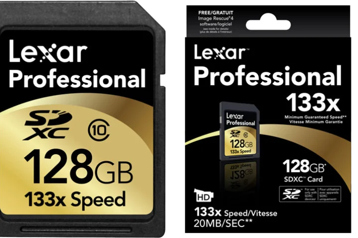 128 GB Lexar Professional 133x SDXC card announced
