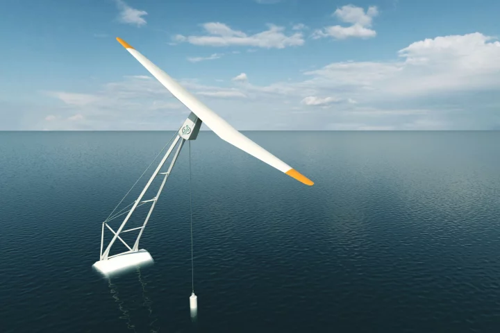 Giant single-bladed turbines could create more power in floating offshore arrays, at half the cost of a traditional design