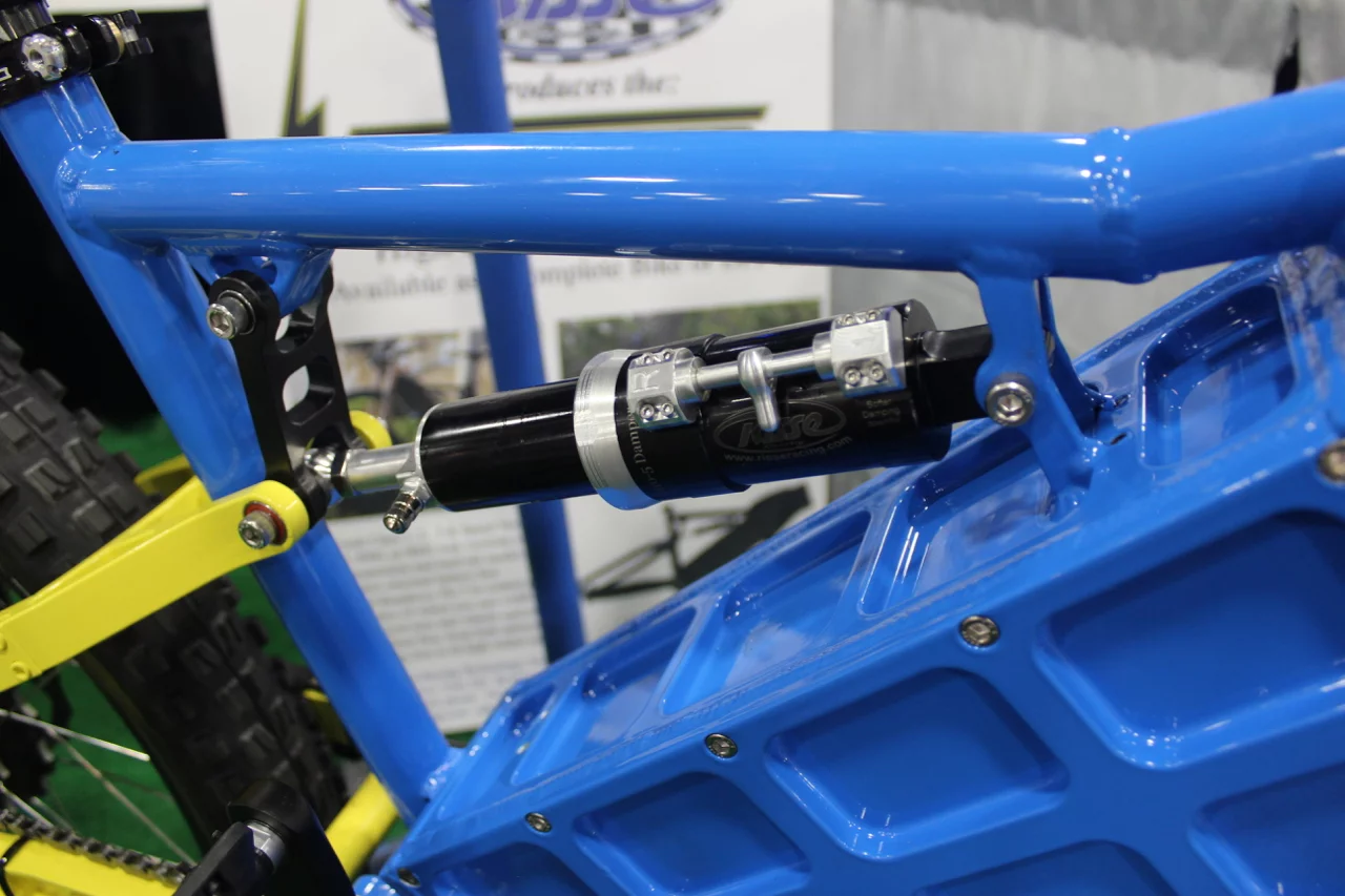 The Voltinator features a Risse Astro 5 rear shock