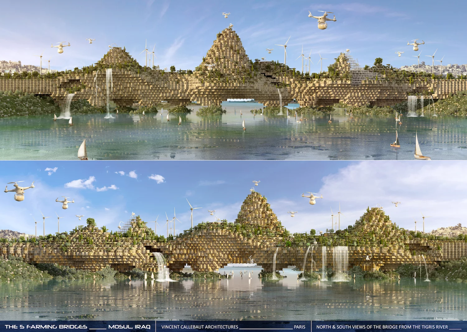 The 5 Farming Bridges proposal would also involve greywater recycled from bathrooms and kitchens being used for irrigation