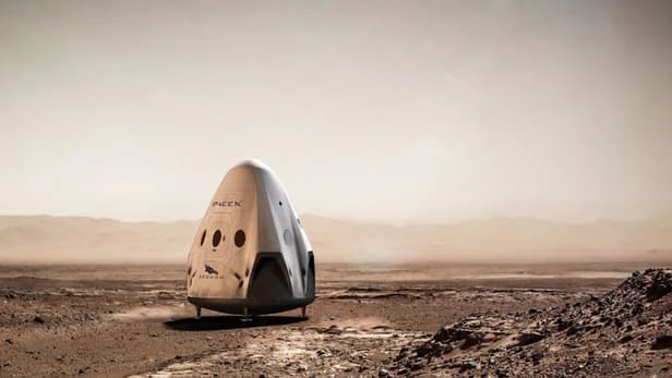 Artist's concept of Red Dragon on Mars