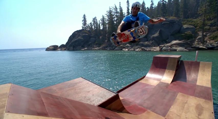 Burnquist catches some serious air during filming of the promo video