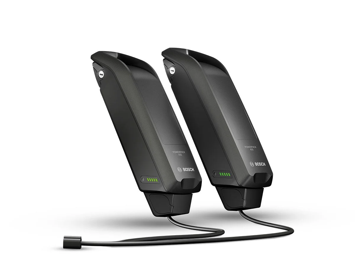 The batteries are connected with a Y cable and have single charging port