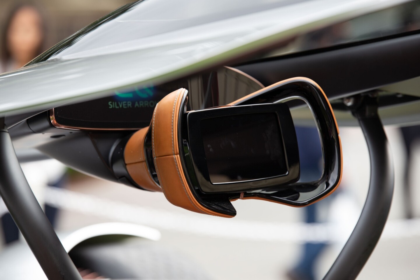 A screen is built into the steering wheel