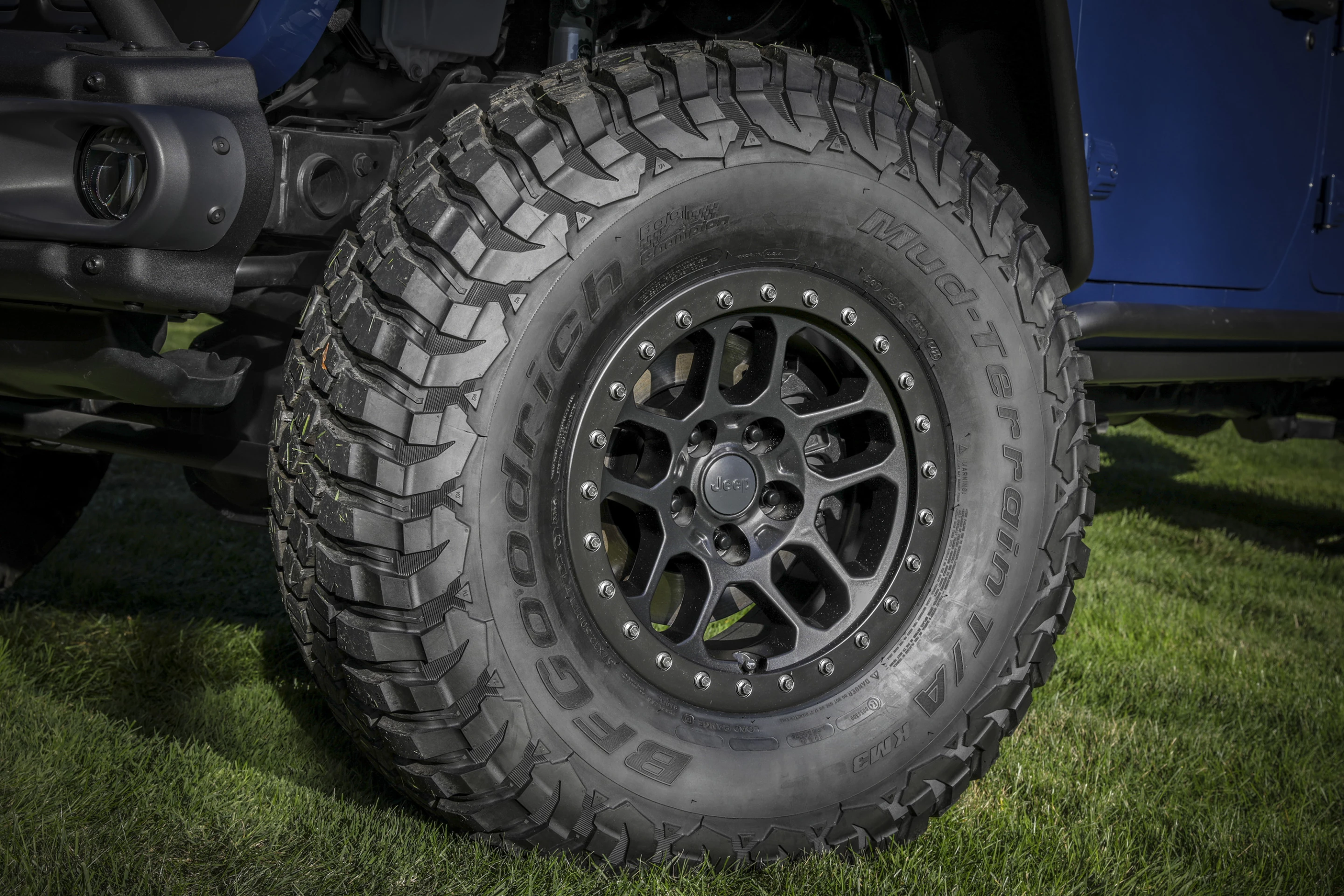 A suspension lift and 37-in BFG mud-terrain tires add off-road capability to the already stout