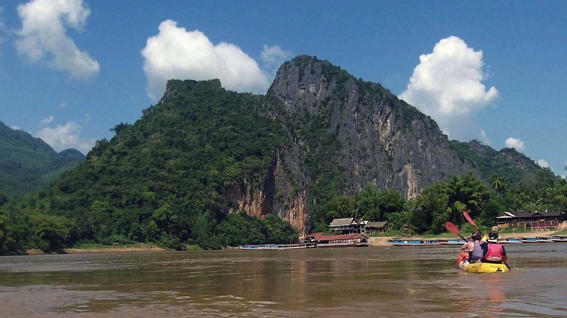 The end of the kayak journey at Pak Ou just outside Luang Prebang. My arms were looking forward to getting to the other side of the river, but a piece of my heart was left with these gentle, kind and chilled-out people and I fear for their future.