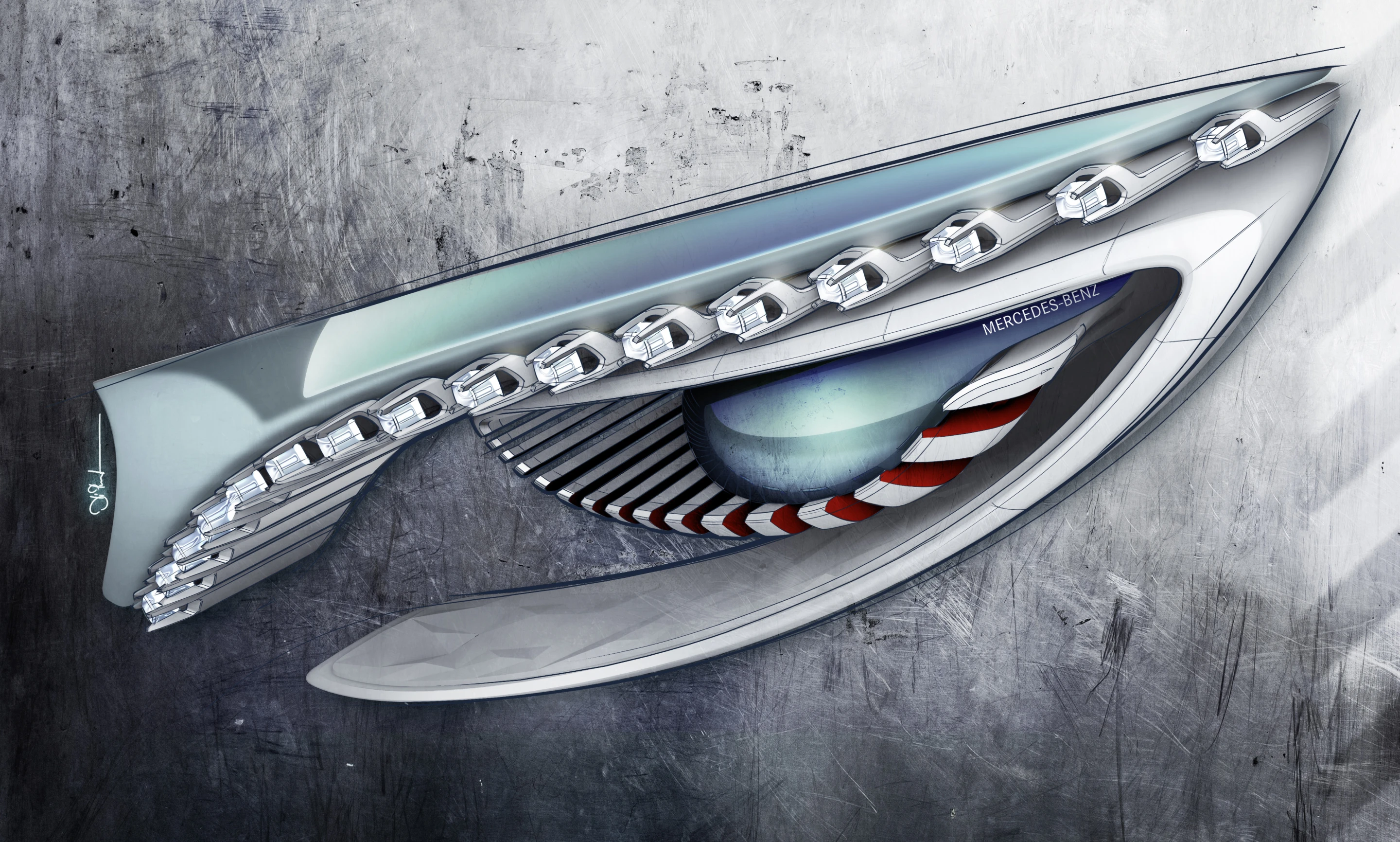 Mercedes' Concept S-Class design sketch