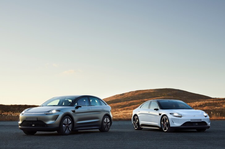 Sony has previously made moves in the automotive space, such as the reveal of the Vision-S 02 (left) and the Vision-S 01 concepts