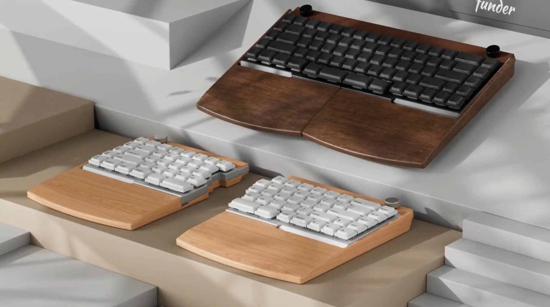The Jiffy 75 split keyboard is raising production funds over on Kickstarter, and can be had with black or white keycaps