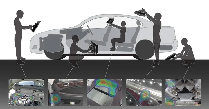 The SeeSV-S205 could be used on auto assembly lines, to check cars for noises