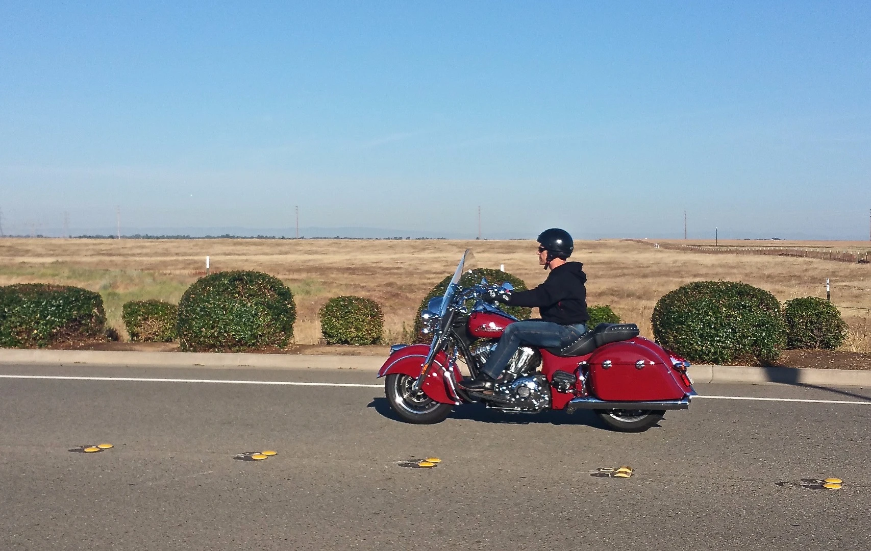 The Indian Springfield offers a relaxed cruiser riding position