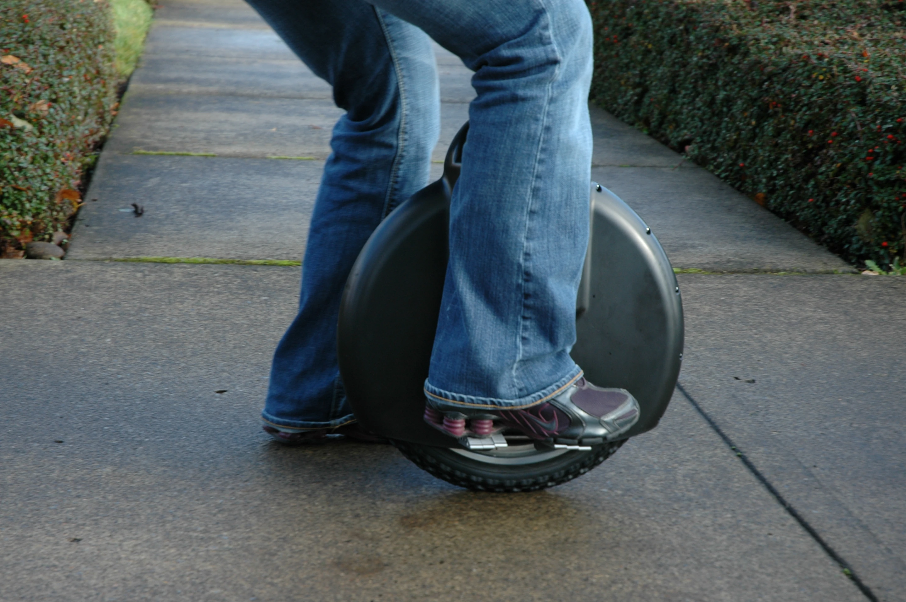 The Solowheel electric unicycle from Inventist has a top speed of 12mph, a range of 12 miles on one charge and to move off, a user puts both feet on the platforms on either side of the wheel housing and leans forward