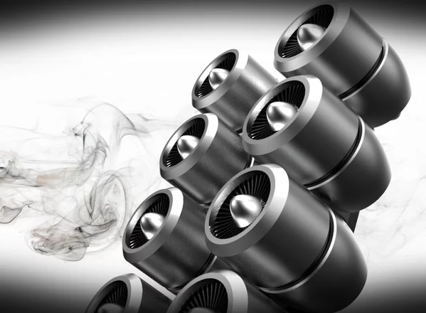The SMELLIT device blows smells sing eight fans