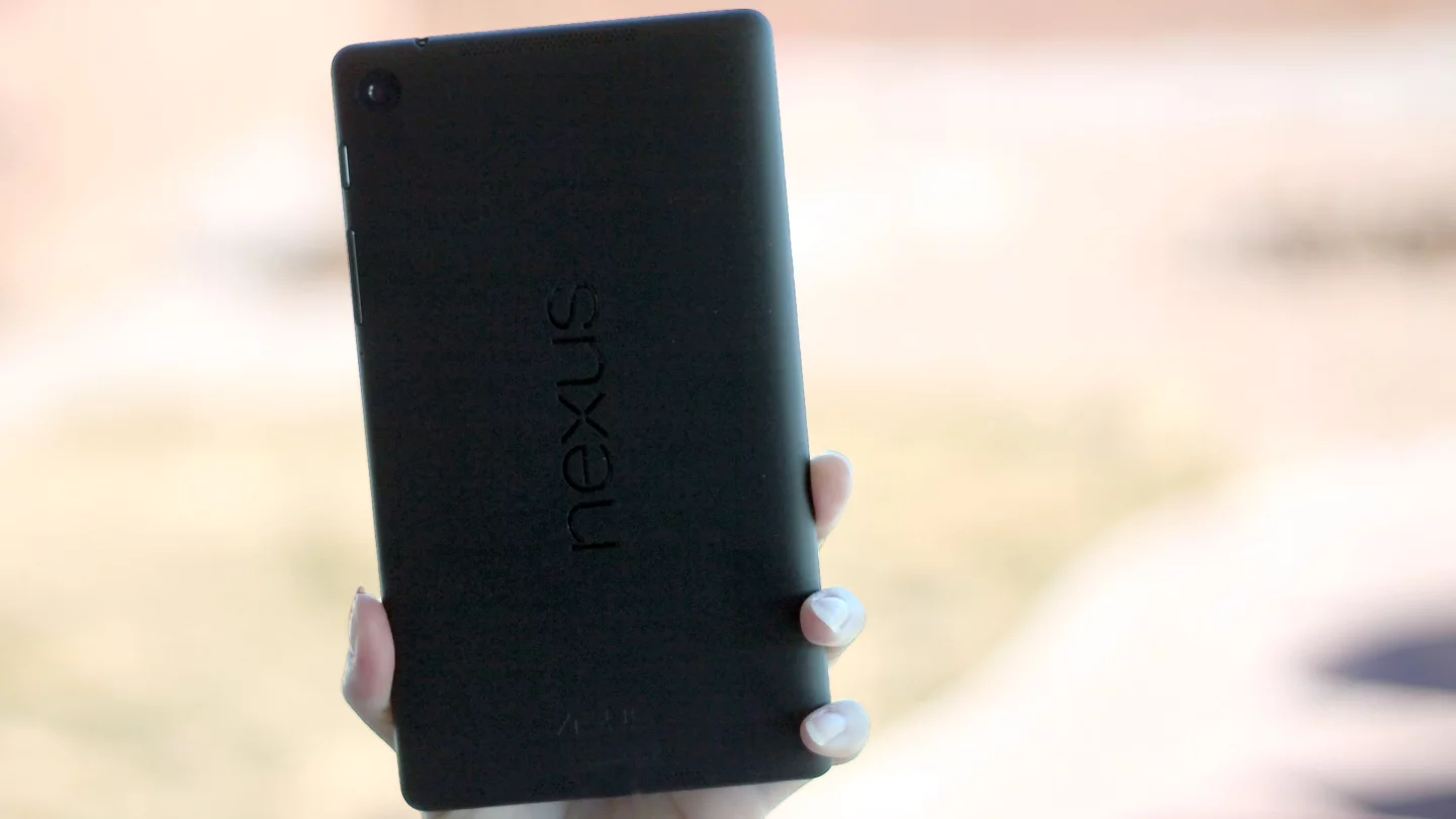 The Nexus 7's matte plastic finish is similar to that of the Nexus 5