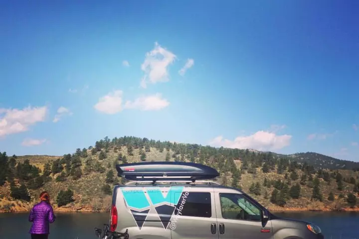 On the road in the Wayfarer camper van