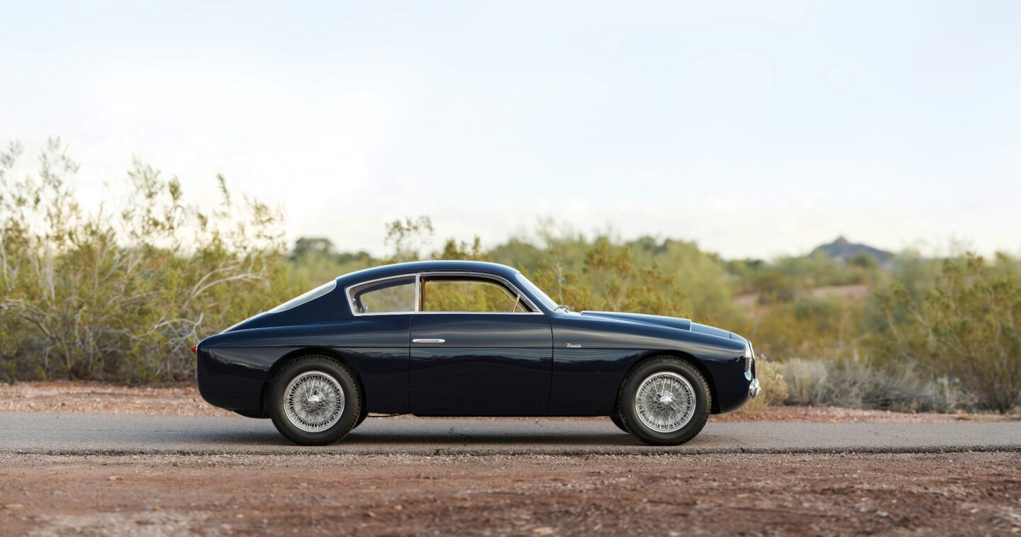This 1955 Alfa Romeo 1900C SS Berlinetta by Zagato has an estimated price of $1,400,000 to $1,800,000