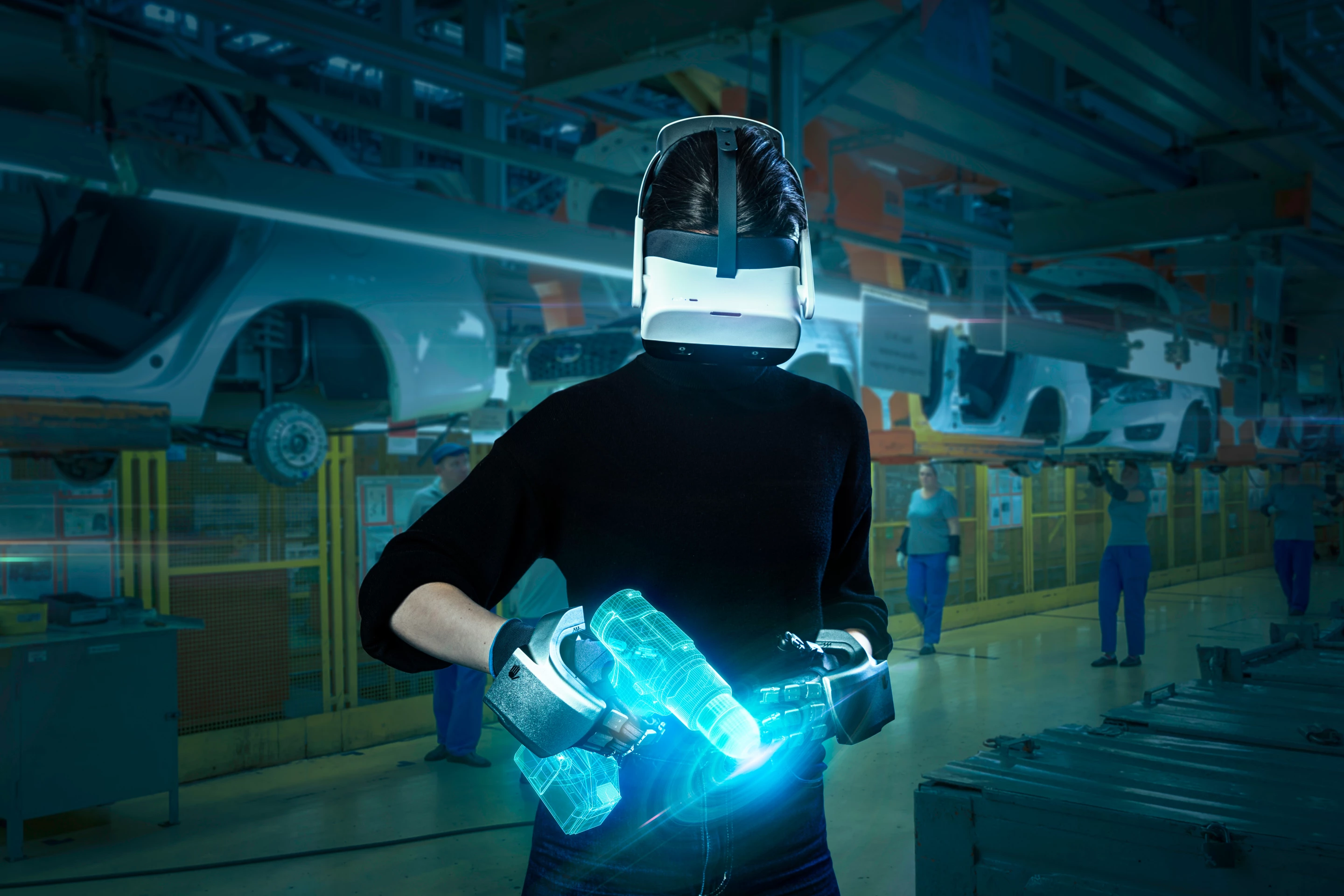 The SenseGlove Nova pairs to a standalone VR headset over Bluetooth