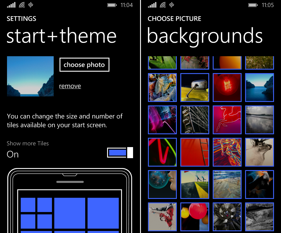 You can change backgrounds and extra tiles