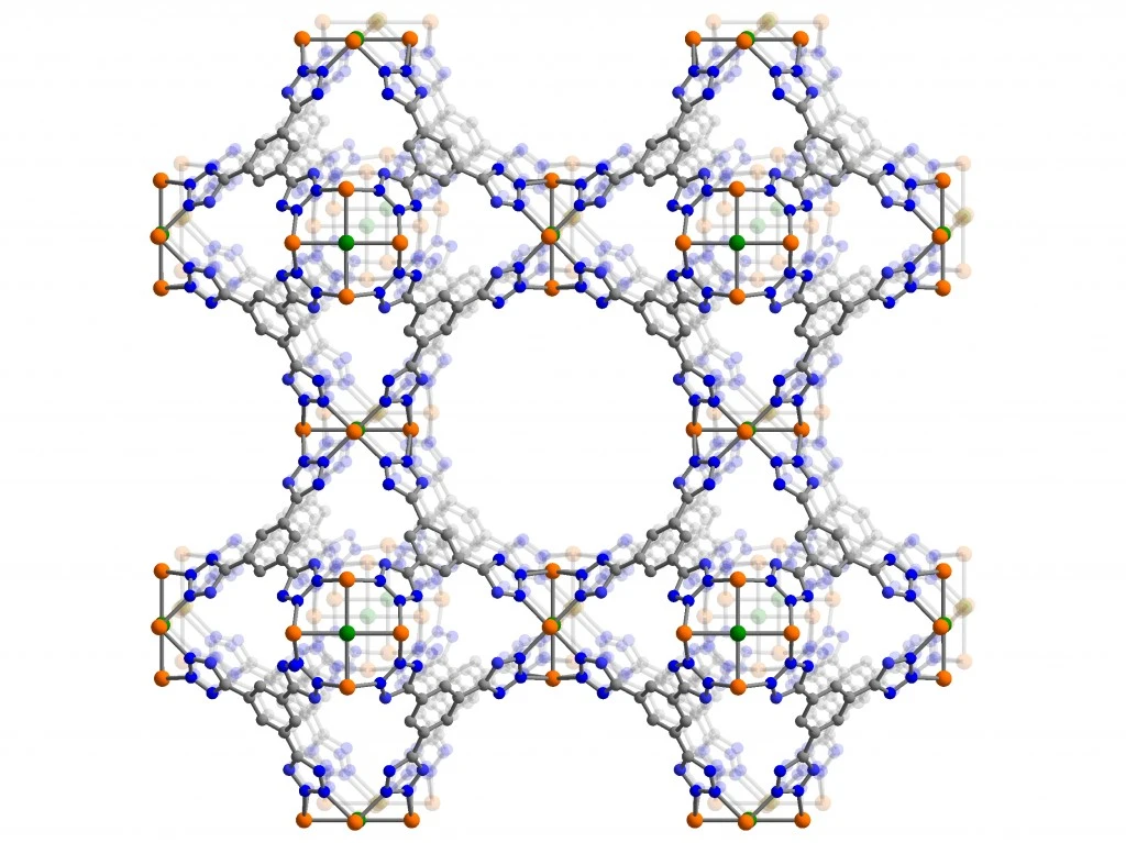 The molecular structure of a metal-organic framework