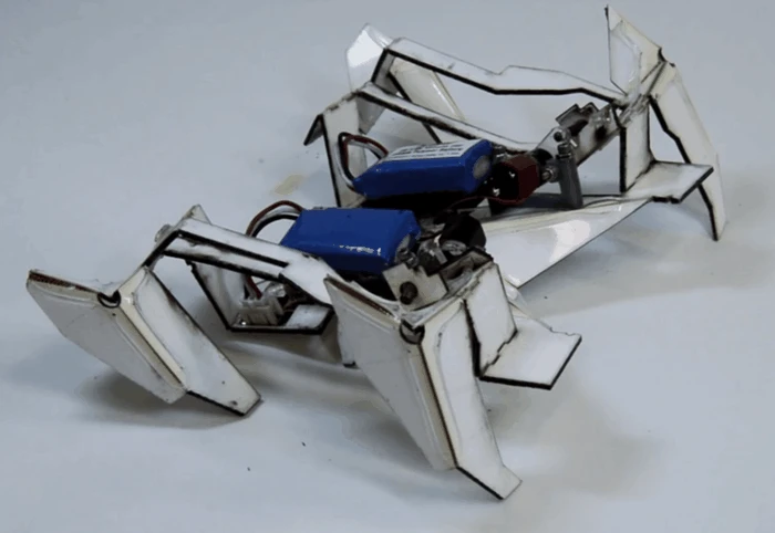 An origami-inspired robot that self assembles and then scuttles away under its own power