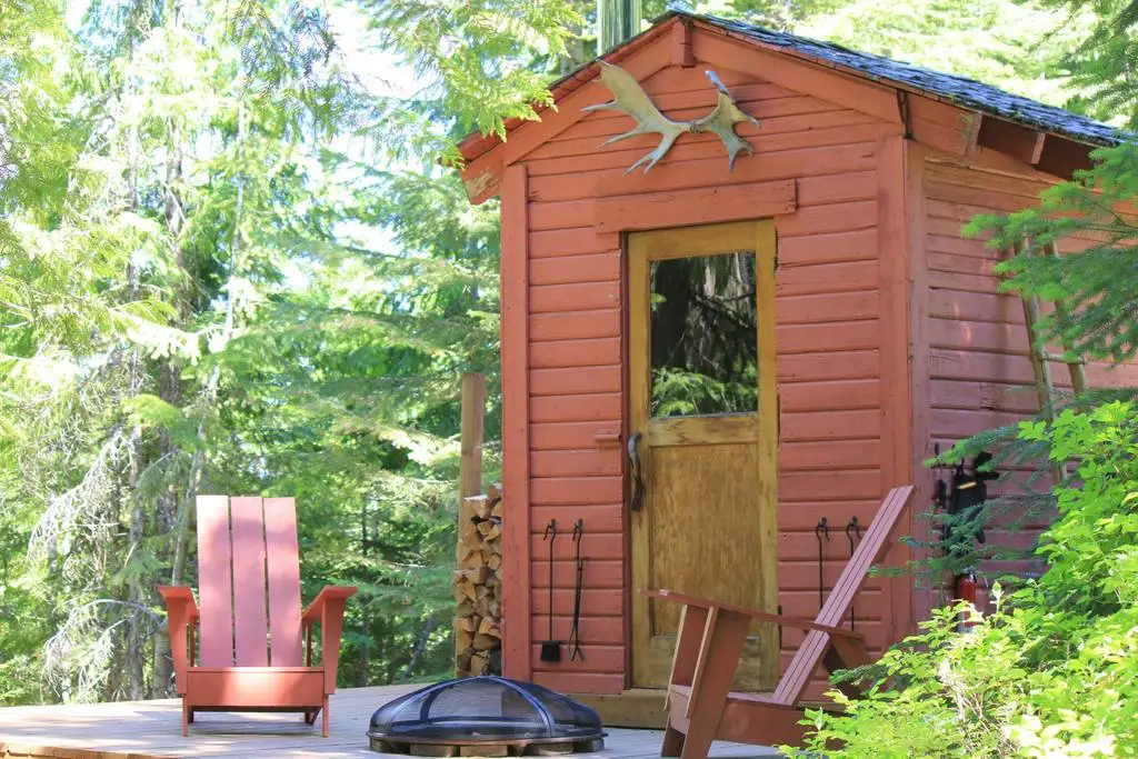 Crystal Peak Lookout's sauna is made from an old woodshed
