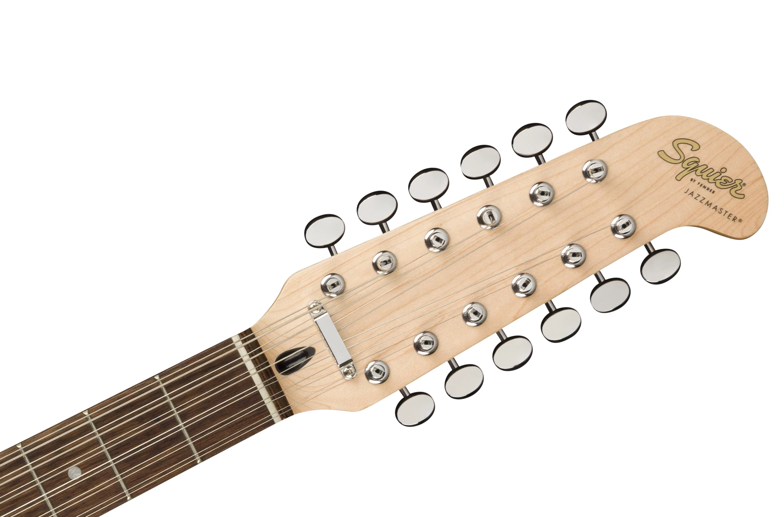 The Jazzmaster XII features a huge hockeystick headstock rocking vintage-style tuners