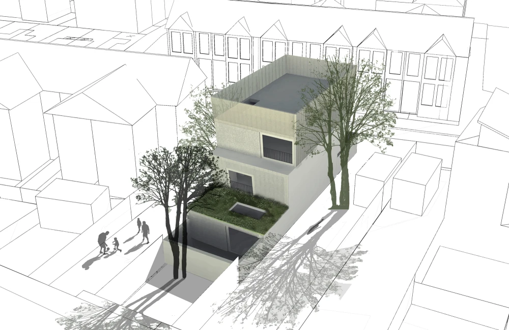 Architectural drawings of Slip House
