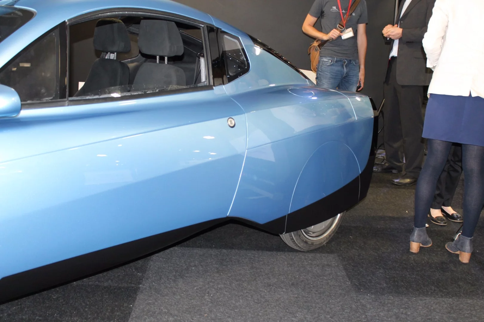 Riversimple Rasa prototype at the London Motor Show showing its fared-in rear wheels