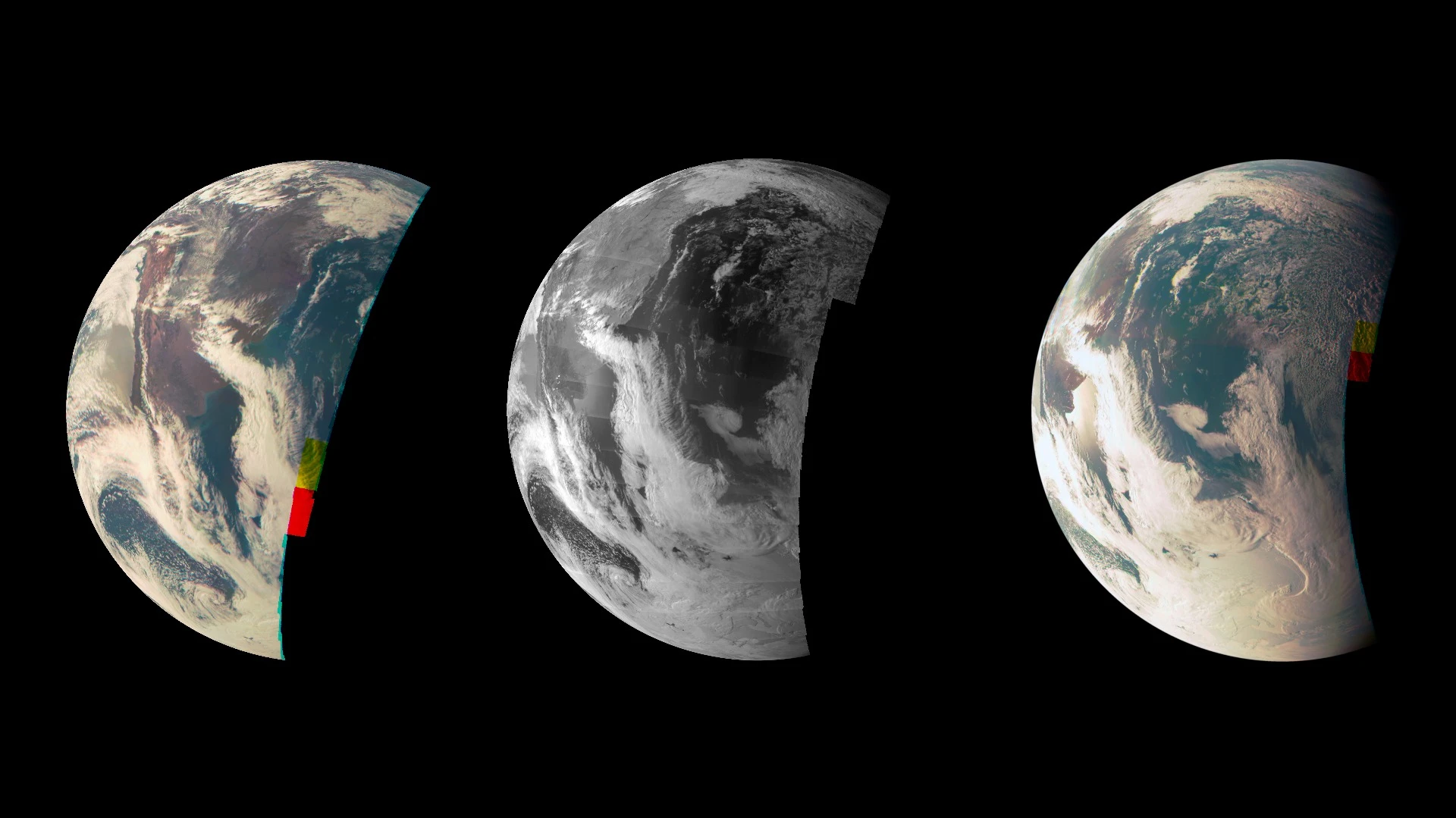 Images of Earth returned by Juno