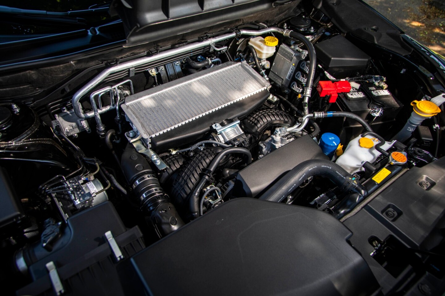 The 2019 Subaru Ascent uses a turbocharged 2.4-liter four-cylinder boxer-style (opposed piston) engine designed specifically for it, but which will likely proliferate to other Subaru models
