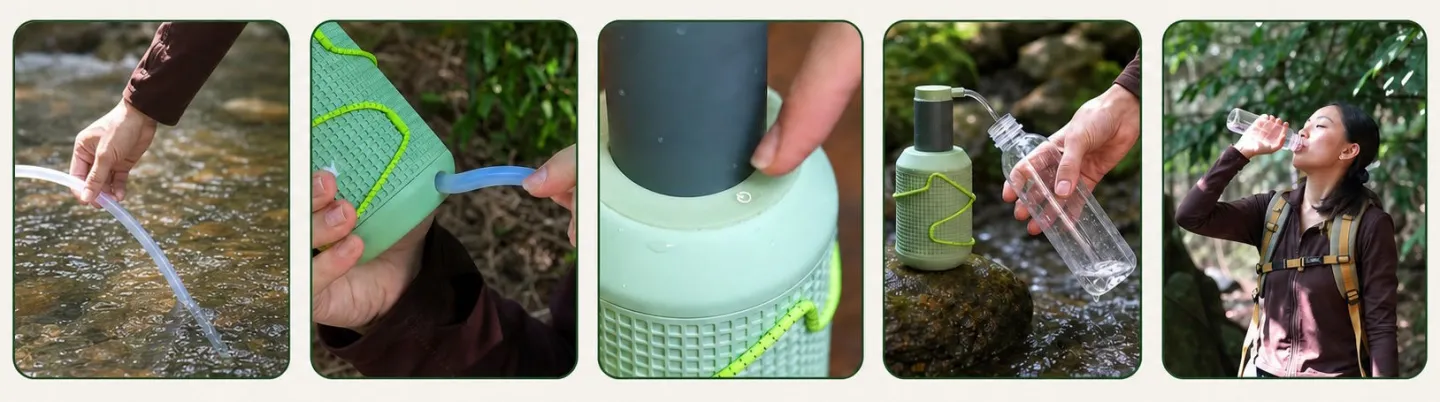 The Puroway is perfect for filling containers of potable water before you continue on your journey