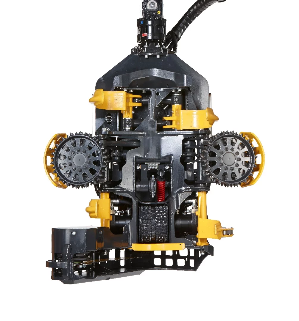 Ponsse H7 harvesting head: the last thing a tree trunk ever sees