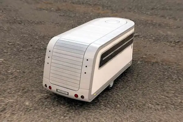 Odorico Pordenone expandable trailer by Jakub Novak - wings folded, rear view