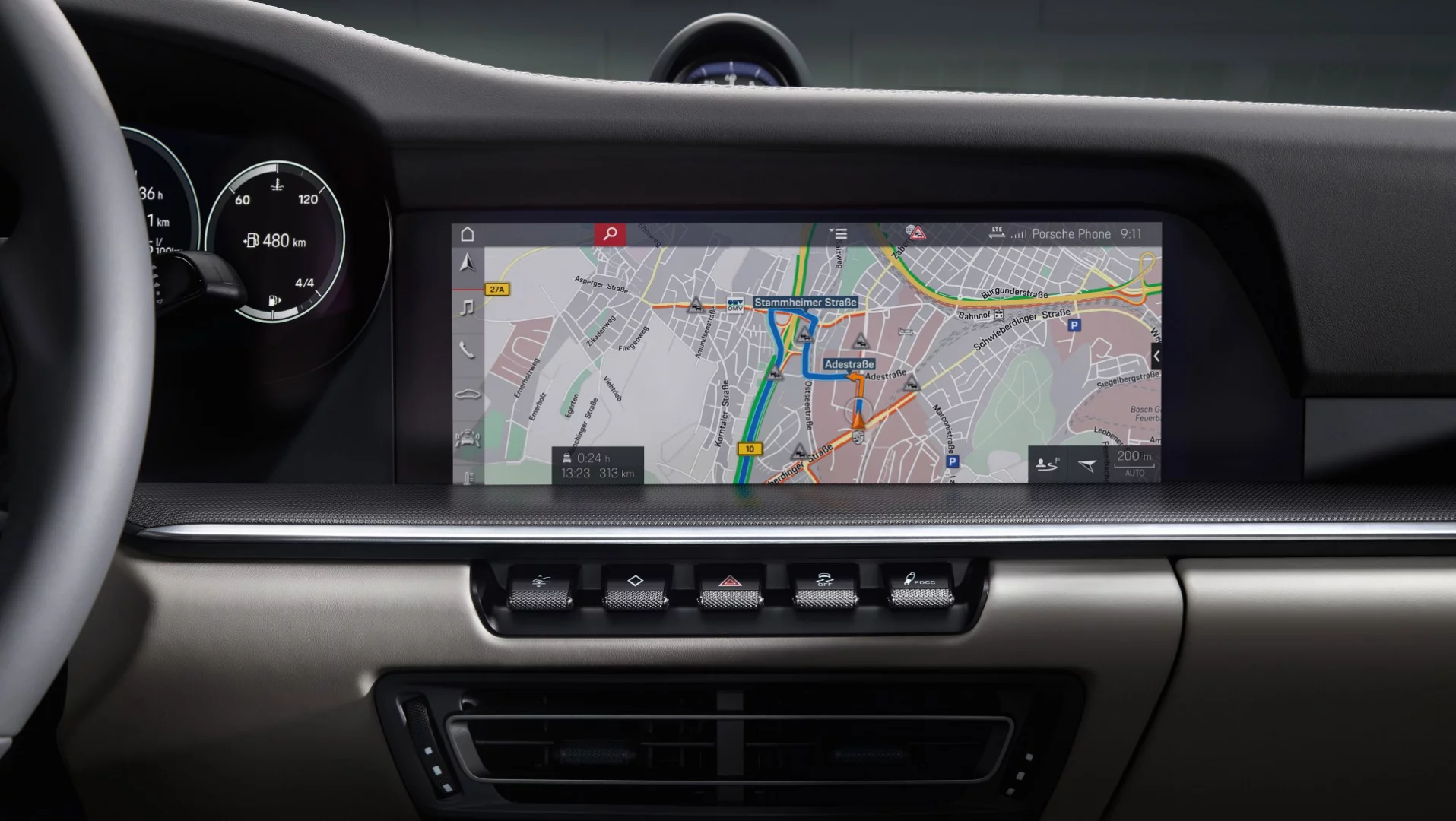 A look at the redesigned interior of the new 911